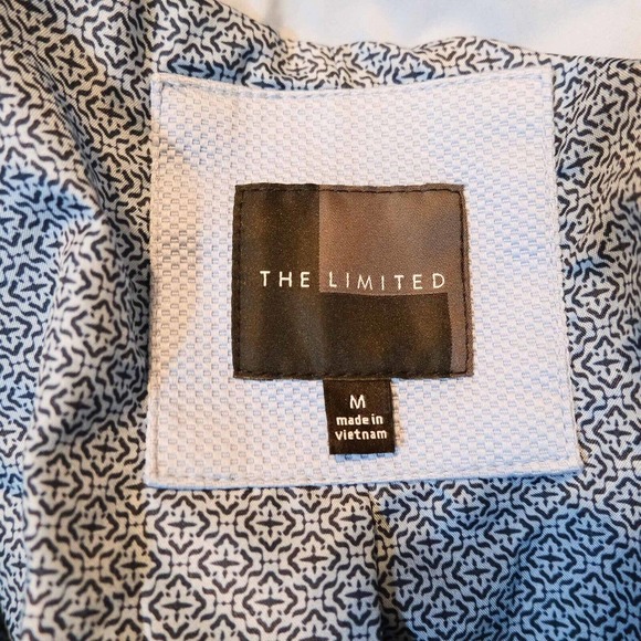 The Limited Womens Blazer Jacket Medium Blue Pattern Lined Career Girlboss - Picture 6 of 14